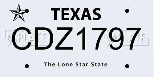 CDZ1797 Texas License Plate