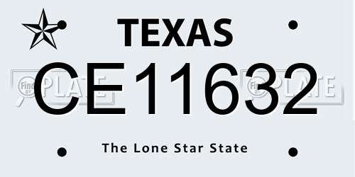 CE11632 Texas License Plate