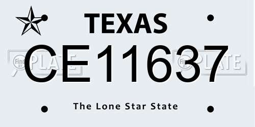 CE11637 Texas License Plate