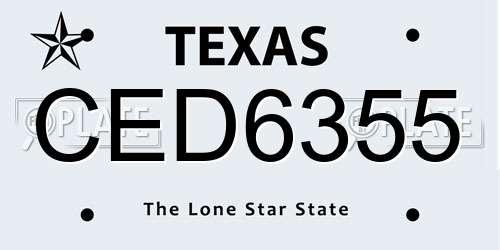 CED6355 Texas License Plate