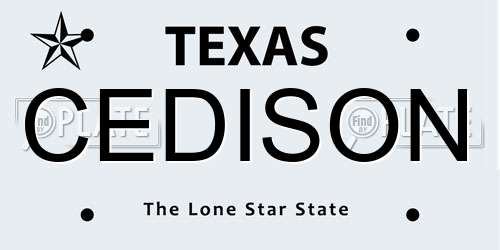 CEDISON Texas License Plate
