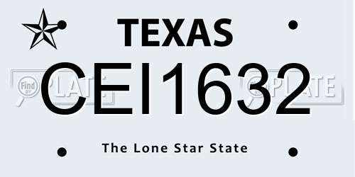 CEI1632 Texas License Plate