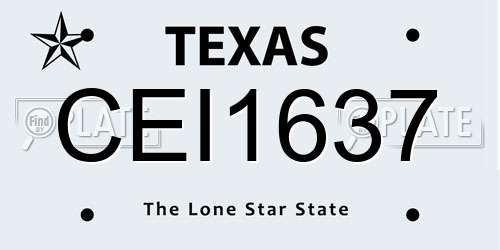 CEI1637 Texas License Plate