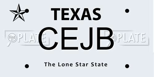 CEJB Texas License Plate