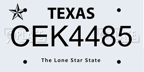 CEK4485 Texas License Plate