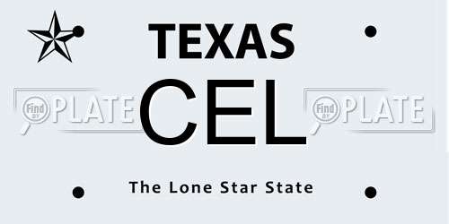 CEL Texas License Plate