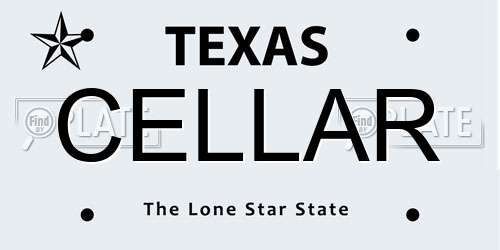 CELLAR Texas License Plate
