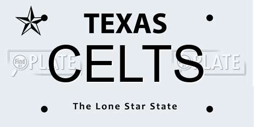 CELTS Texas License Plate