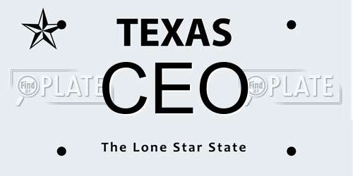 CEO Texas License Plate
