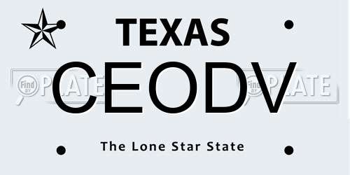 CEODV Texas License Plate