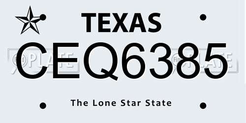 CEQ6385 Texas License Plate