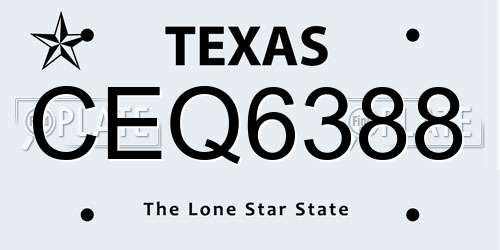 CEQ6388 Texas License Plate