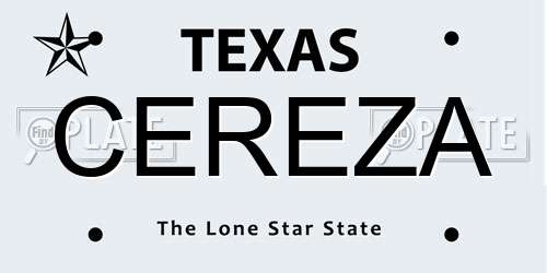 CEREZA Texas License Plate
