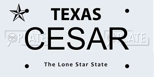 CESAR Texas License Plate
