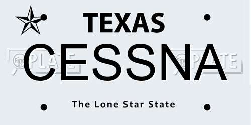 CESSNA Texas License Plate