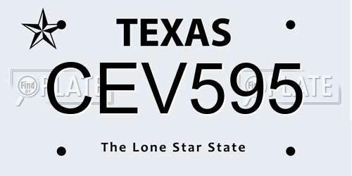 CEV595 Texas License Plate