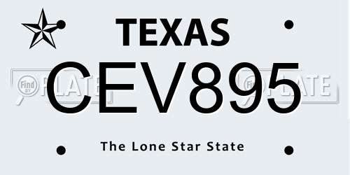 CEV895 Texas License Plate
