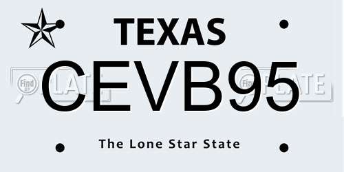 CEVB95 Texas License Plate