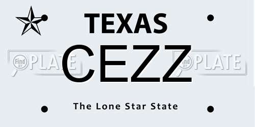 CEZZ Texas License Plate