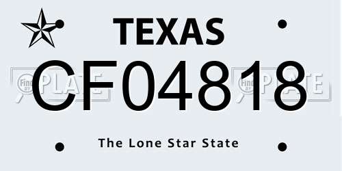 CF04818 Texas License Plate
