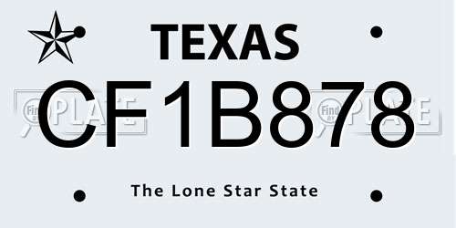 CF1B878 Texas License Plate