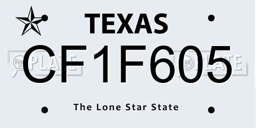CF1F605 Texas License Plate