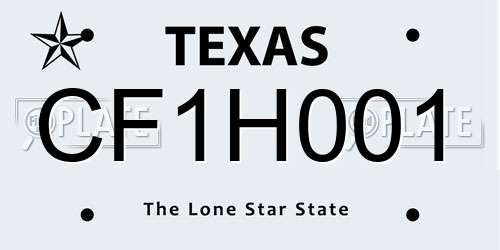 CF1H001 Texas License Plate