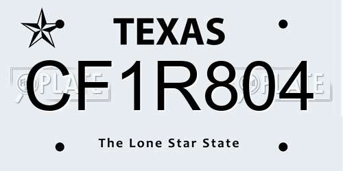 CF1R804 Texas License Plate