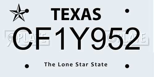 CF1Y952 Texas License Plate