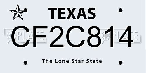 CF2C814 Texas License Plate