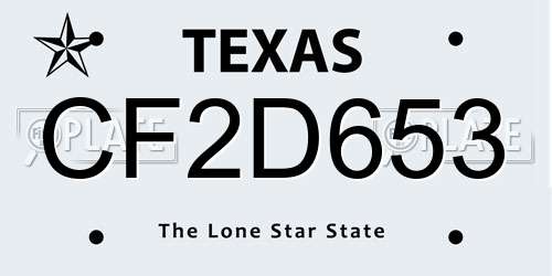 CF2D653 Texas License Plate