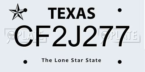 CF2J277 Texas License Plate