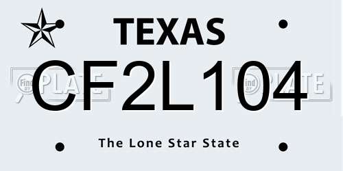 CF2L104 Texas License Plate