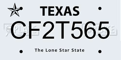 CF2T565 Texas License Plate