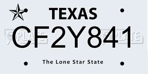 CF2Y841 Texas License Plate