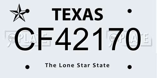 CF42170 Texas License Plate