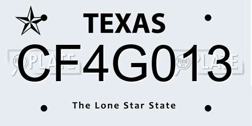 CF4G013 Texas License Plate