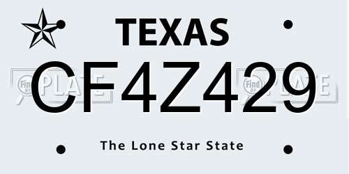 CF4Z429 Texas License Plate