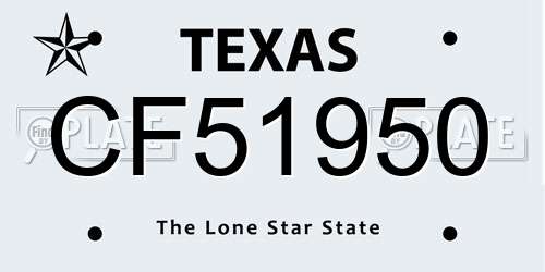 CF51950 Texas License Plate