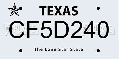 CF5D240 Texas License Plate