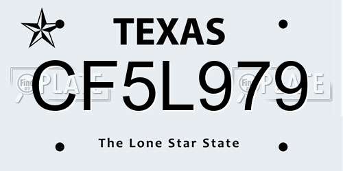 CF5L979 Texas License Plate