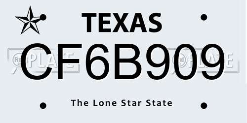 CF6B909 Texas License Plate