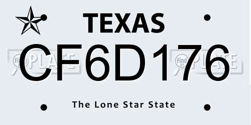 CF6D176 Texas License Plate