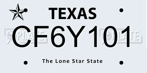 CF6Y101 Texas License Plate