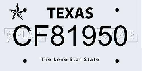 CF81950 Texas License Plate
