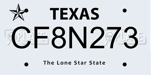 CF8N273 Texas License Plate