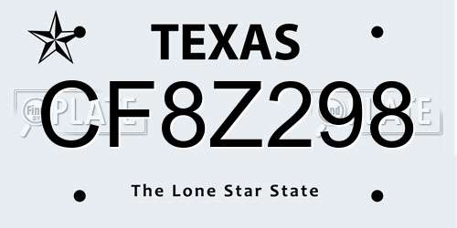 CF8Z298 Texas License Plate