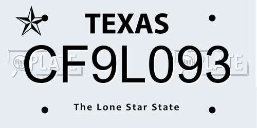 CF9L093 Texas License Plate