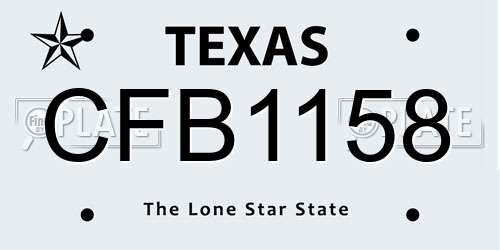 CFB1158 Texas License Plate