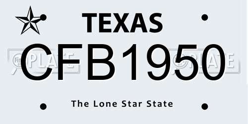 CFB1950 Texas License Plate